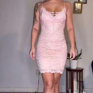 Guess Blush Lace Dress